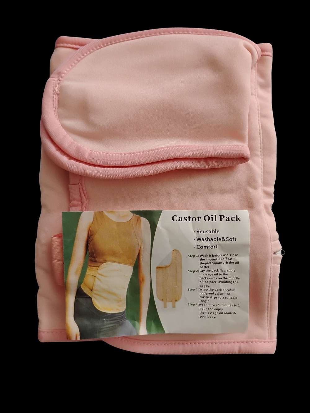 Castor Oil Wrap - Pink Reusable Women’s Skincare Support
